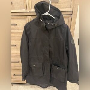 DKNY Black Hooded Coat